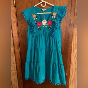 NWT- Umgee brand new adorable teal dress. Never worn. Size small